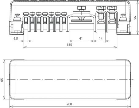 Dehn PAS AH RK 7X25 2X8.10 1XFL40 Potentialausgleichschiene m. Abdeckung 7x 2,5-25mm² 2x16-95mm² 1x Fl 40x5mm (563040)