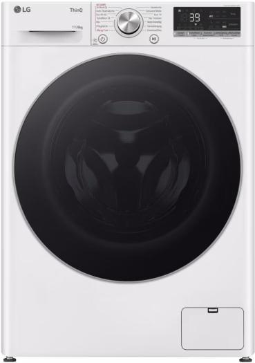 ARDEBO.de LG W4WR70E61 6/11kg Stand Waschtrockner, 60 cm breit, 1.360 U./Min, WLAN, Kindersicherung, Steam-Funktion, weiß
