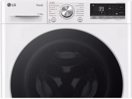 LG W4WR70E61 6/11kg Stand Waschtrockner, 60 cm breit, 1.360 U./Min, WLAN, Kindersicherung, Steam-Funktion, weiß