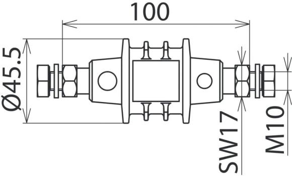 Dehn EXFS 100 Trennfunkenstrecke für Ex-Bereich mit Anschluss-Gewindeschrauben M10 (923100)