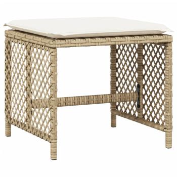 13-tlg. Garten-Essgruppe mit Kissen Beige Poly Rattan