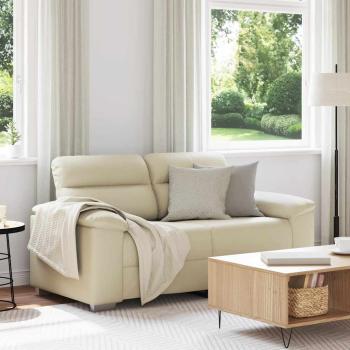 ARDEBO.de - 2-Sitzer-Sofa Creme 120 cm Kunstleder