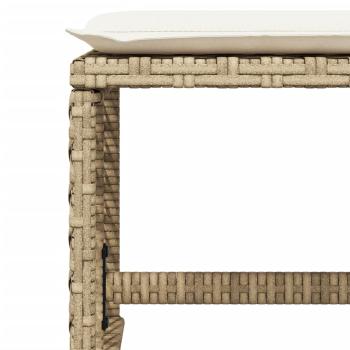 17-tlg. Garten-Essgruppe mit Kissen Beige Poly Rattan