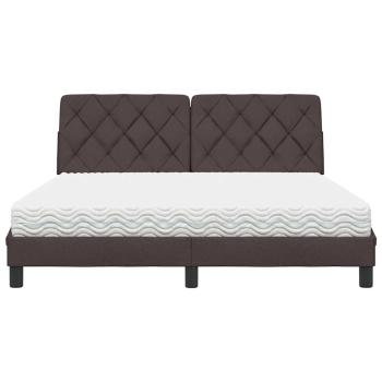 Bett mit Matratze Dunkelbraun 160x200 cm Stoff