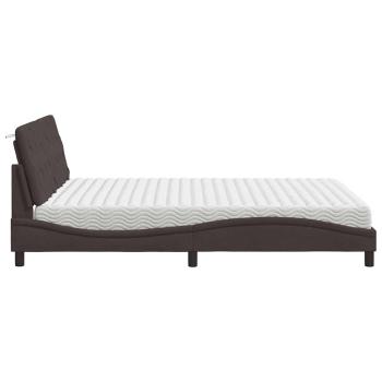 Bett mit Matratze Dunkelbraun 160x200 cm Stoff