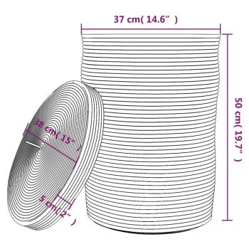Aufbewahrungskorb mit Deckel Braun & Weiß Ø37x50 cm Baumwolle