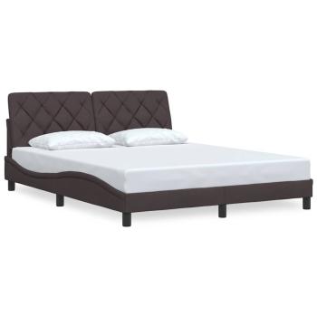 Bettgestell ohne Matratze Dunkelbraun 160x200 cm Stoff