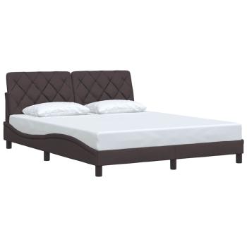 Bettgestell ohne Matratze Dunkelbraun 160x200 cm Stoff