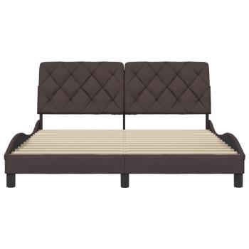 Bettgestell ohne Matratze Dunkelbraun 160x200 cm Stoff