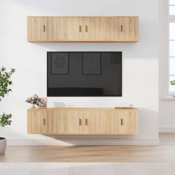 ARDEBO.de - 6-tlg. TV-Schrank-Set Sonoma-Eiche Holzwerkstoff