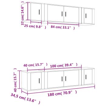 6-tlg. TV-Schrank-Set Sonoma-Eiche Holzwerkstoff