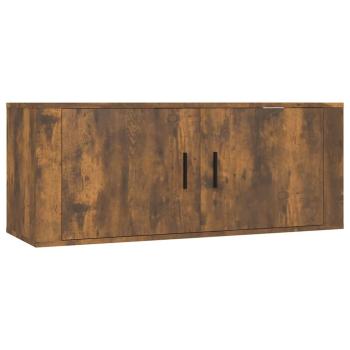 ARDEBO.de - 8-tlg. TV-Schrank-Set Räuchereiche Holzwerkstoff