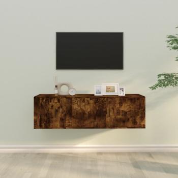 ARDEBO.de - 2-tlg. TV-Schrank-Set Räuchereiche Holzwerkstoff