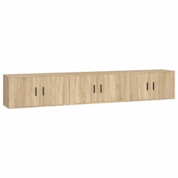 TV-Wandschränke 3 Stk. Sonoma-Eiche 80x34,5x40 cm