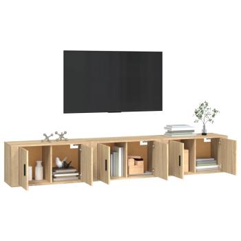 TV-Wandschränke 3 Stk. Sonoma-Eiche 80x34,5x40 cm
