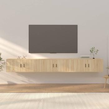 ARDEBO.de - TV-Wandschränke 3 Stk. Sonoma-Eiche 100x34,5x40 cm