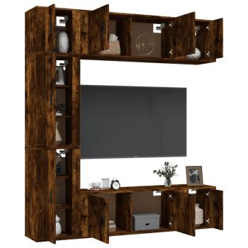 7-tlg. TV-Schrank-Set Räuchereiche Holzwerkstoff