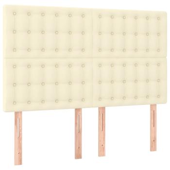 Kopfteile 4 Stk. Creme 72x5x78/88 cm Kunstleder