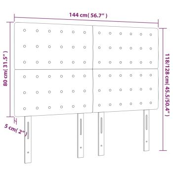 Kopfteile 4 Stk. Creme 72x5x78/88 cm Kunstleder