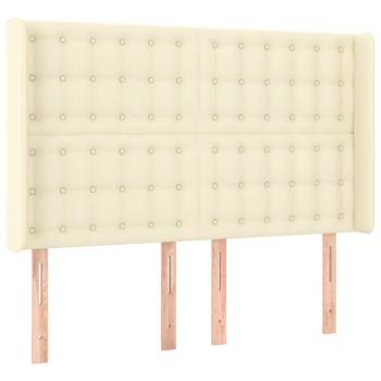 Kopfteil mit Ohren Creme 147x16x118/128 cm Kunstleder
