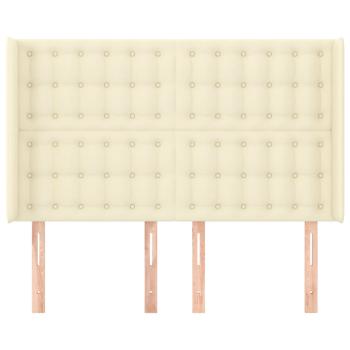 Kopfteil mit Ohren Creme 147x16x118/128 cm Kunstleder
