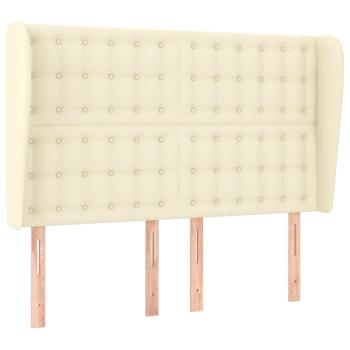 Kopfteil mit Ohren Creme 147x23x118/128 cm Kunstleder
