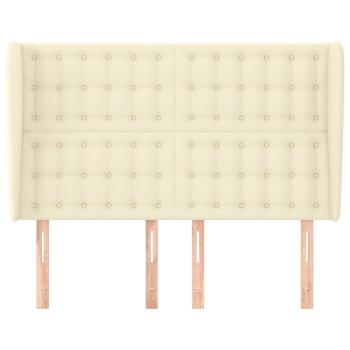 Kopfteil mit Ohren Creme 147x23x118/128 cm Kunstleder