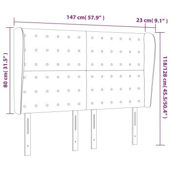 Kopfteil mit Ohren Creme 147x23x118/128 cm Kunstleder