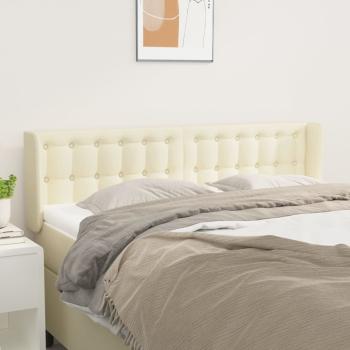 ARDEBO.de - Kopfteil mit Ohren Creme 147x16x78/88 cm Kunstleder