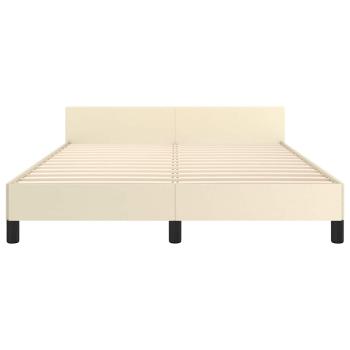 Bettgestell mit Kopfteil Creme 140x200 cm Kunstleder