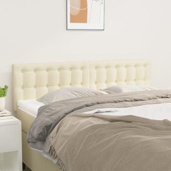 ARDEBO.de - Kopfteile 2 Stk. Creme 72x5x78/88 cm Kunstleder