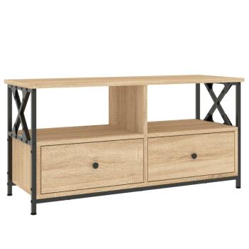 TV-Schrank Sonoma-Eiche 90x33x45 cm Holzwerkstoff & Eisen