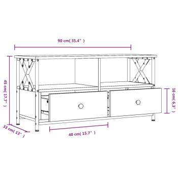 TV-Schrank Sonoma-Eiche 90x33x45 cm Holzwerkstoff & Eisen