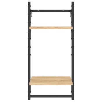 6-tlg. Wandregal-Set mit Stangen Sonoma-Eiche Holzwerkstoff