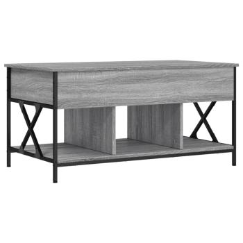 Couchtisch Grau Sonoma 100x55x50 cm Holzwerkstoff und Metall