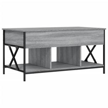 Couchtisch Grau Sonoma 100x55x50 cm Holzwerkstoff und Metall
