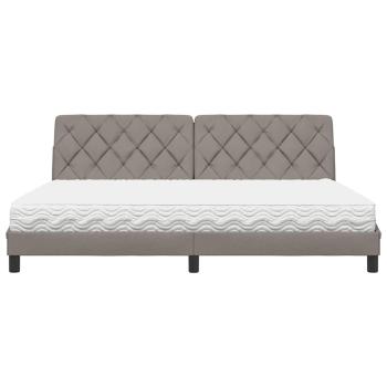Bett mit Matratze Taupe 200x200 cm Stoff