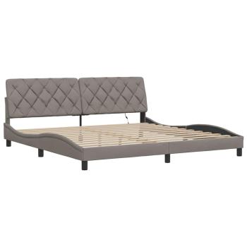 Bettgestell mit LED ohne Matratze Taupe 200x200 cm Stoff