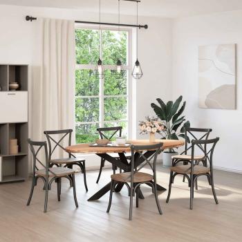 Tischplatte Hellbraun 200x100x4 cm Massivholz Eiche Oval