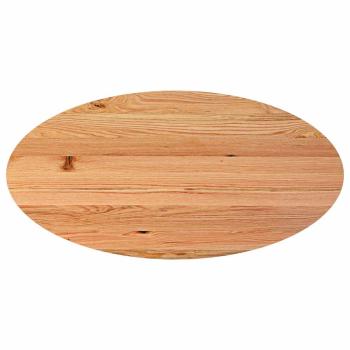 Tischplatte Hellbraun 200x100x4 cm Massivholz Eiche Oval