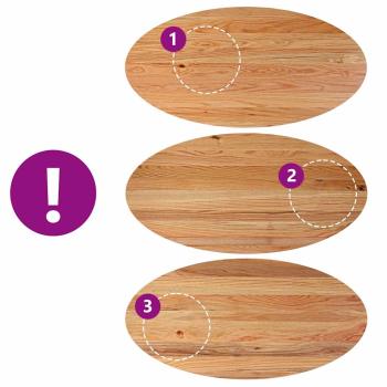 Tischplatte Hellbraun 200x100x4 cm Massivholz Eiche Oval