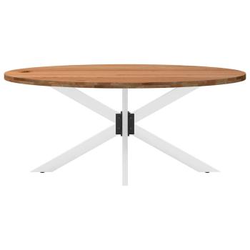 Esstisch Hellbraun 200x100x74 cm Massivholz Eiche Oval
