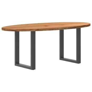 ARDEBO.de - Esstisch Hellbraun 200x100x74 cm Massivholz Eiche Oval
