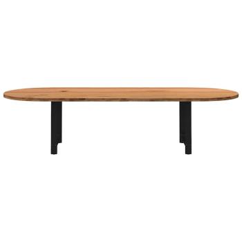 Esstisch Hellbraun 320x120x74 cm Massivholz Eiche Oval