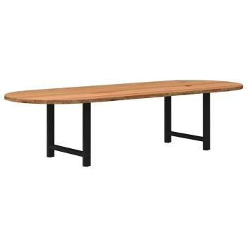 Esstisch Hellbraun 320x120x74 cm Massivholz Eiche Oval