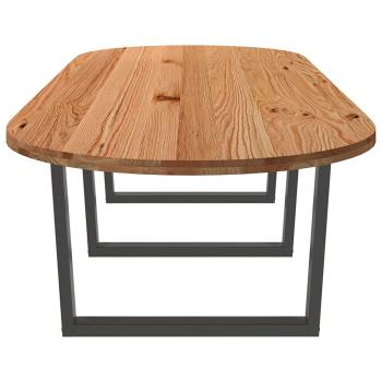 Esstisch Hellbraun 320x120x74 cm Massivholz Eiche Oval