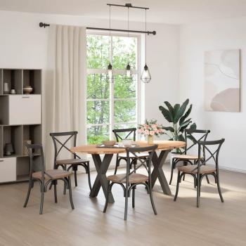 Esstisch Hellbraun 200x100x74 cm Massivholz Eiche Oval