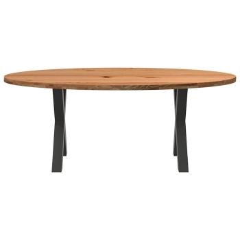 Esstisch Hellbraun 200x100x74 cm Massivholz Eiche Oval