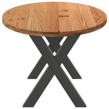 Esstisch Hellbraun 200x100x74 cm Massivholz Eiche Oval