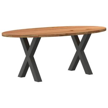 Esstisch Hellbraun 200x100x74 cm Massivholz Eiche Oval